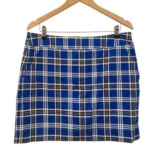 Loudmouth Fairway Blue Plaid Golf Athletic Skirt Skort